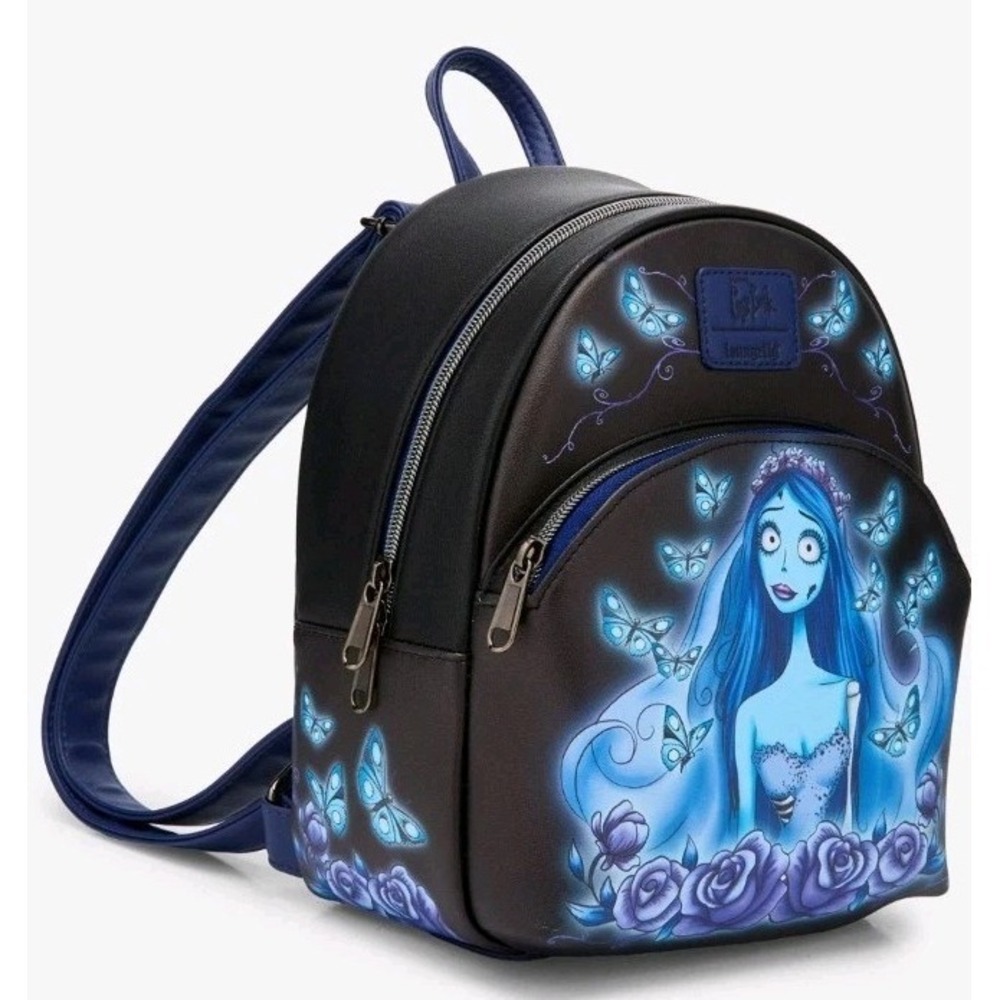 Loungefly Corpse Bride Emily Blue Butterflies‎ Mini Backpack NEW